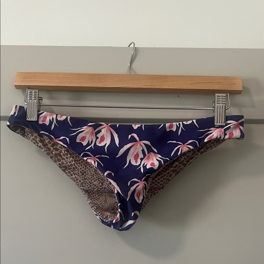 Acacia Swimwear Blue Island Orchid Bikini Bottom Medium